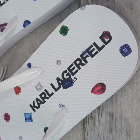 Karl Lagerfeld Flip Flops NEW - Picture 3 of 8